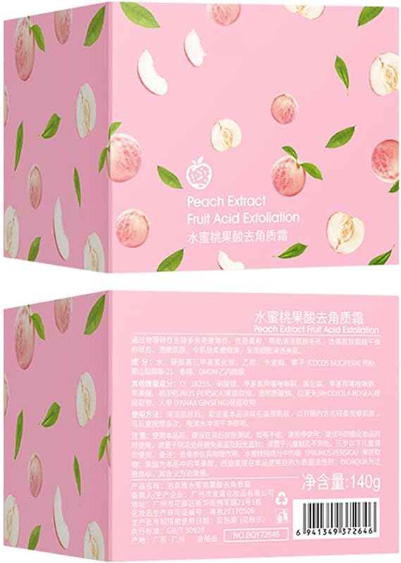 Peach Extract Fruit Acid Exfoliating Face Gel Cream – Brightening & Deep Cleansing Skincare Treatment
