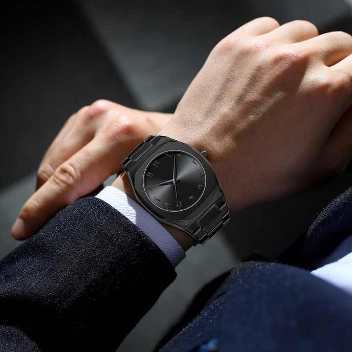 Luxury Stainless Steel Arabic Numeral Watch for Men & Women | Premium Quartz Wristwatch